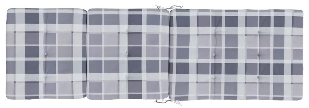 Almofadões p/ cadeira terraço 2 pcs tecido oxford xadrez cinza