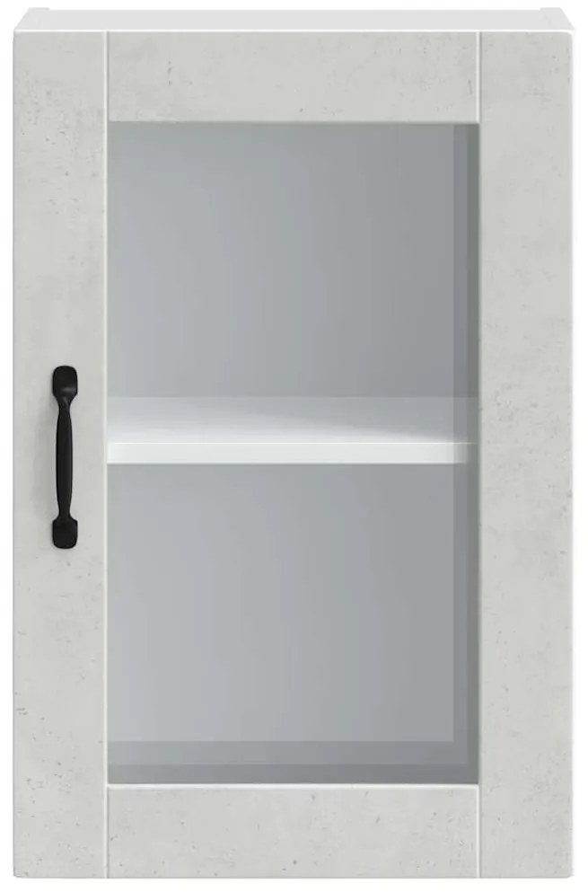 Armário de parede de cozinha porta de vidro Porto cinza betão