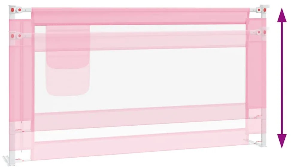 Barra de segurança p/ cama infantil tecido 160x25 cm rosa