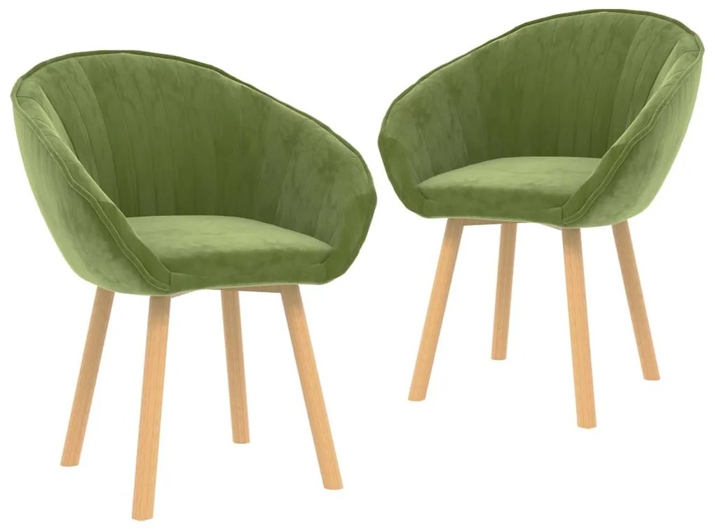 Cadeiras de jantar 2 pcs veludo verde-claro