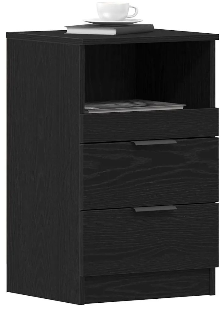 Camas de cabeceira vidaXL 2 pcs Carvalho Preto 40x35x65 cm Madeira eng