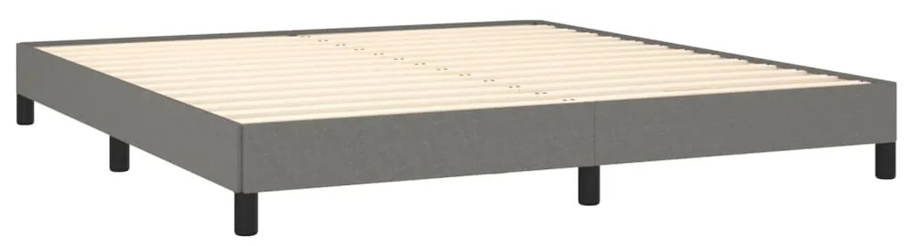 Estrutura de cama sem colchão 160x200 cm tecido cinzento-escuro