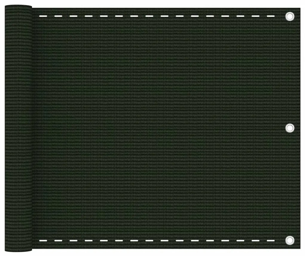 Tela de varanda 75x500 cm PEAD verde-escuro