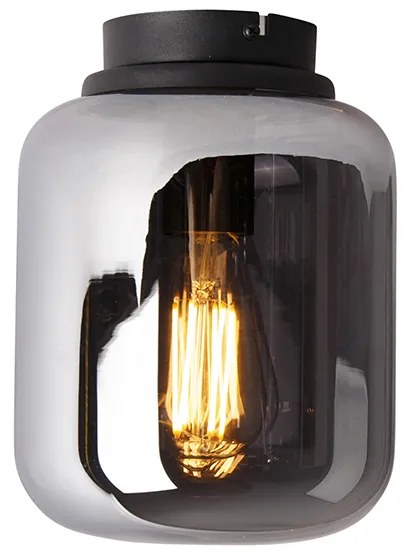 Candeeiro de teto design preto com vidro fumê - Bliss Design