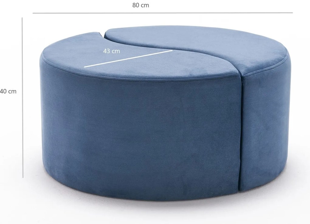 Pouffe Alis Puf – Azul – 80x40x80 cm