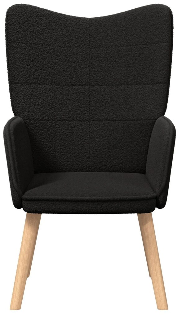 Poltrona Relaxante vidaXL Preto em Tecido Tipo Lã Enrolada