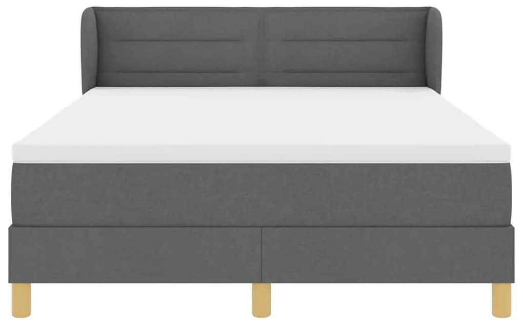 Cama Box com Colchão vidaXL Cinza Escuro 160x200 cm Tecido