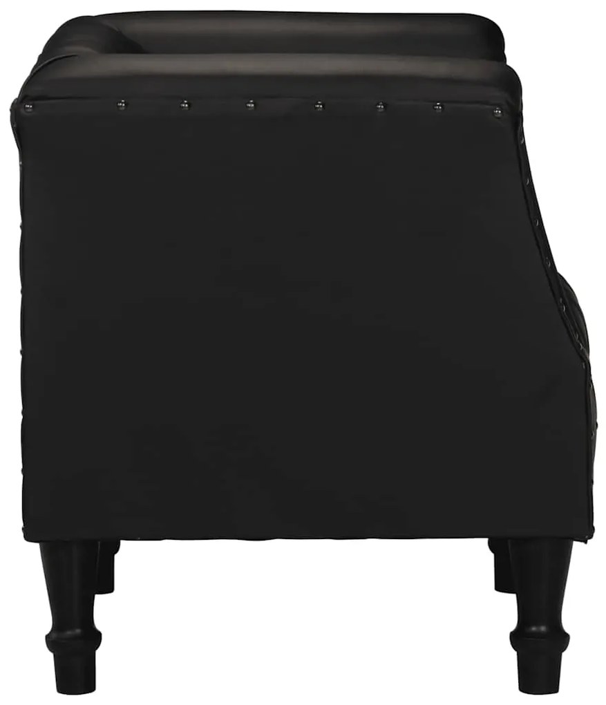 Poltrona couro de cabra genuíno preto