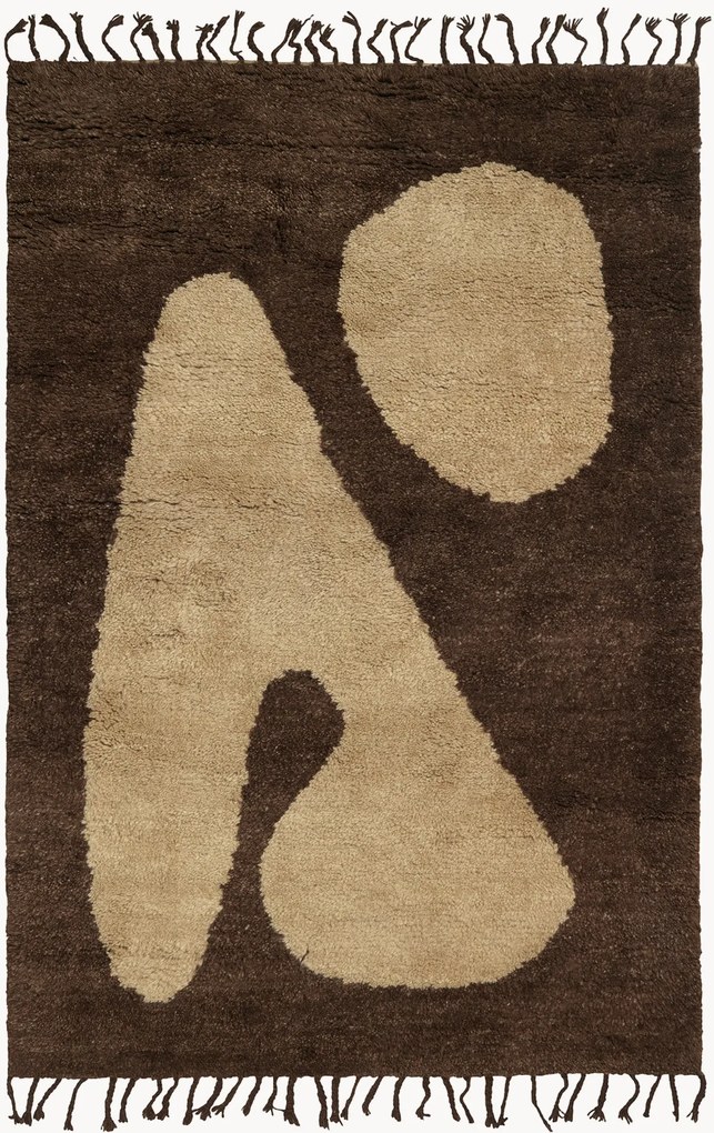 Tapete artesanal em lã de pelo comprido Abstract