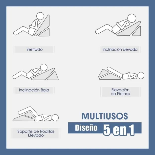 Almofada triangular de espuma para cama e sofá Almofada triangular com capa removíve cinzento