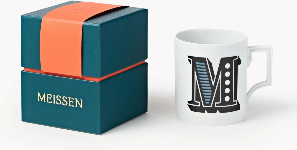 Westwing x MEISSEN, Caneca artesanal com motivo decorativo Initials