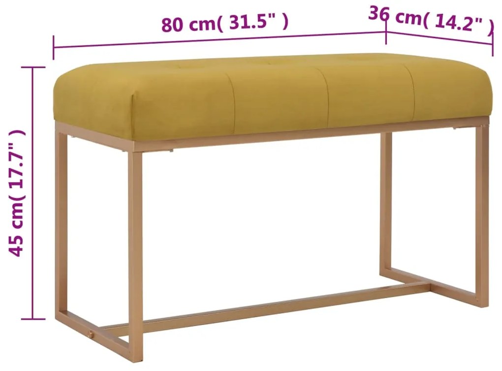 Banco 80 cm veludo mostarda