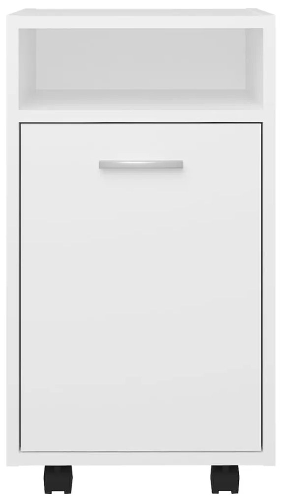 Móvel de apoio com rodas 33x38x60 cm contraplacado branco