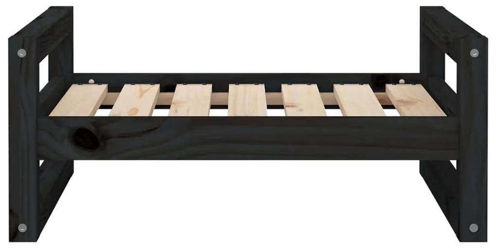 Cama para cães 65,5x50,5x28 cm madeira de pinho maciça preto