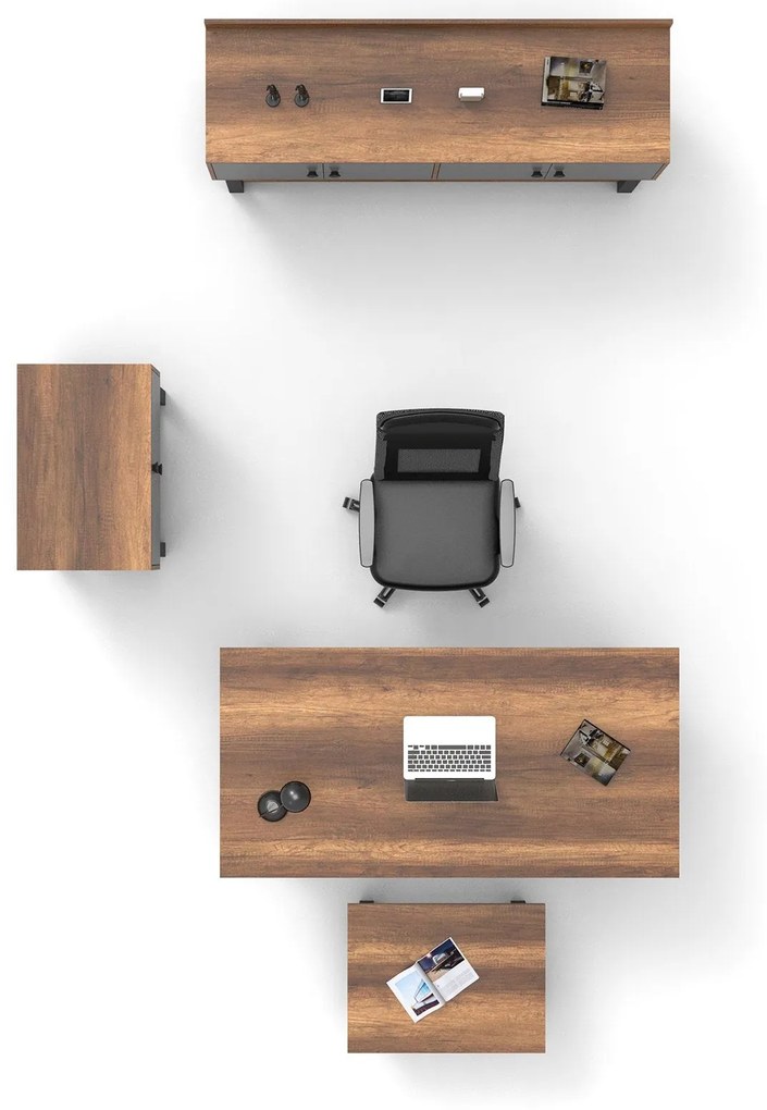 Conjunto de Mobiliário de Escritório MN09 – Baroque Anthracite – Secre