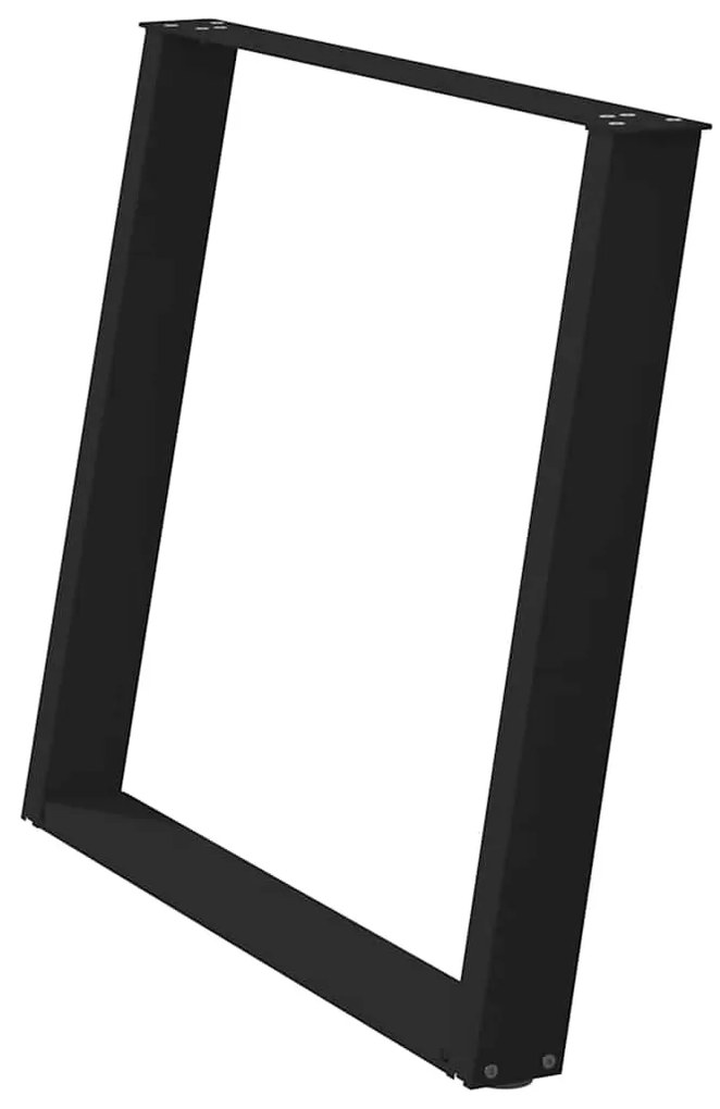 Pés para mesa de jantar em formato de U, 2 peças, preto, 100x(72-73) c