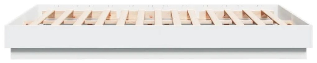 Estrutura de cama com luzes LED 150x200 cm branco