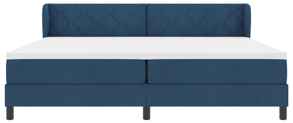 Cama Box Spring vidaXL com Colchão Azul 200x200 cm em Tecido