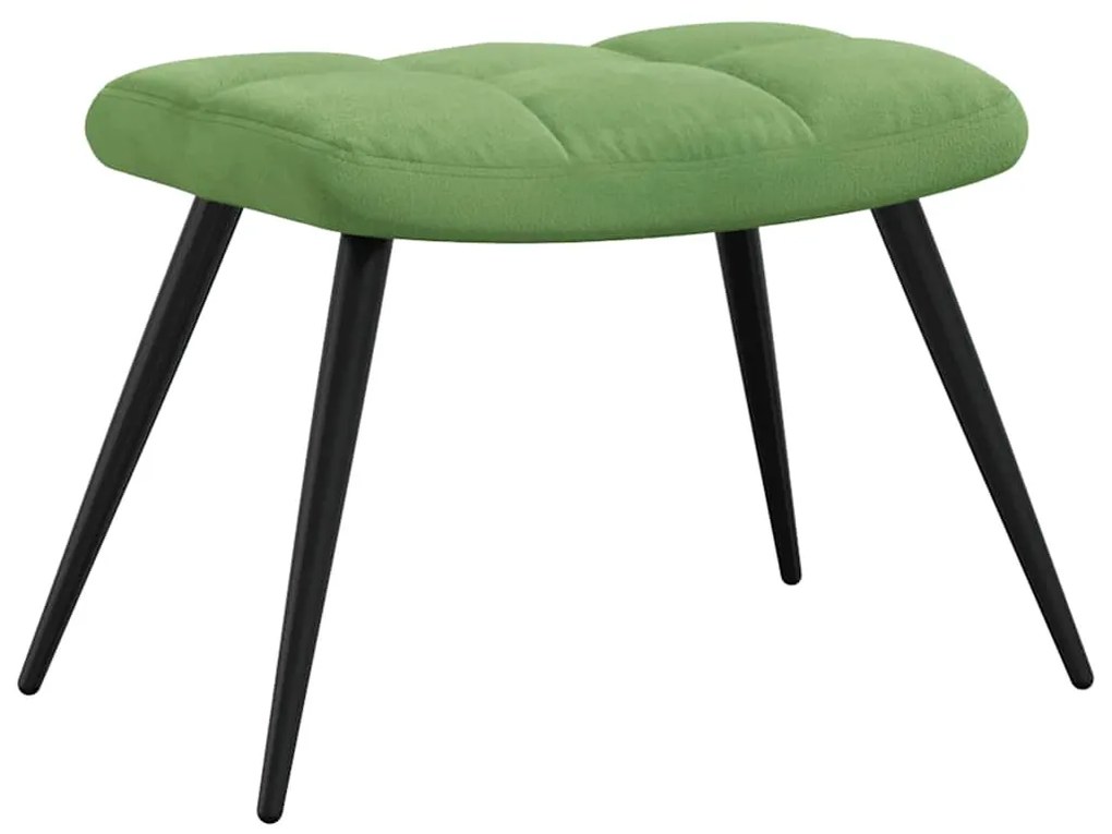Cadeira de descanso com banco veludo verde-claro