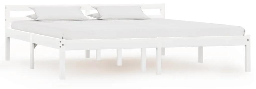 Estrutura de cama 160x200 cm madeira pinho maciço branco