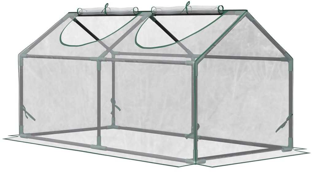 Outsunny Estufa 119x60x60cm Estufa de Jardim com 2 Janelas Enroláveis