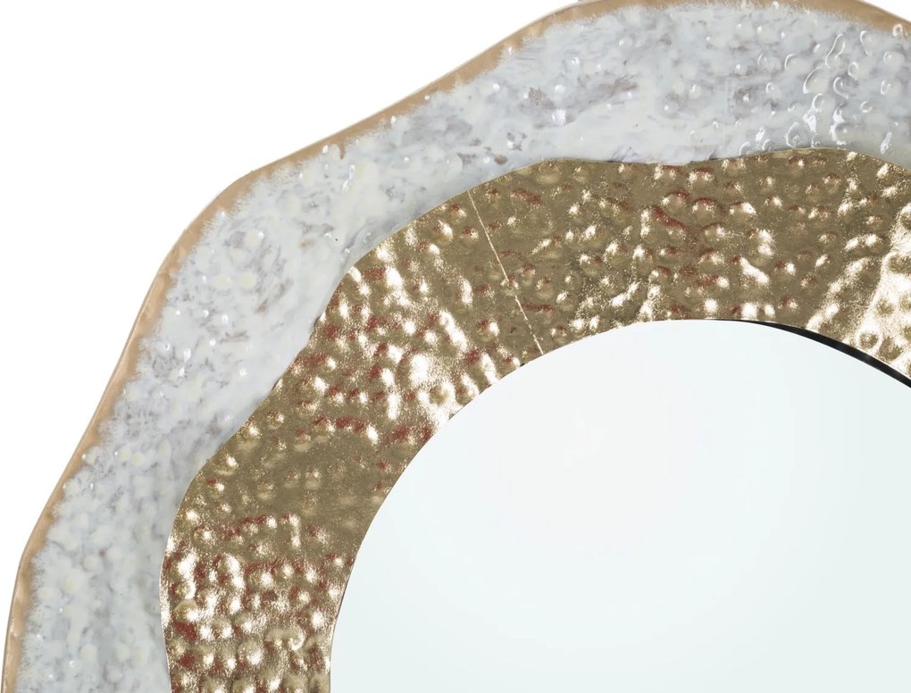 ESPELHO DE PAREDE SHAI LIGHT Ø 54,5X4,5 CM DOURADO E CREME
