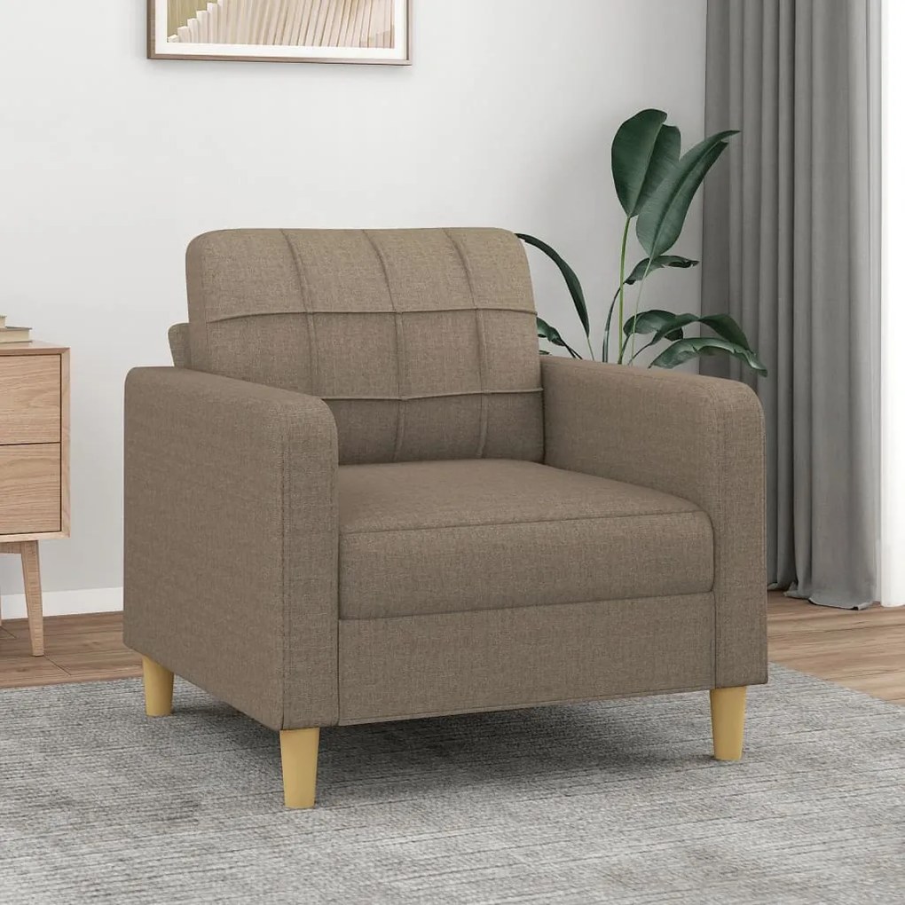 vidaXL Poltrona tecido 60 cm cinzento-acastanhado