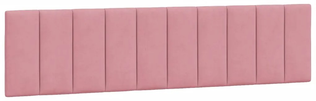 Cama com colchão 200x200 cm veludo rosa