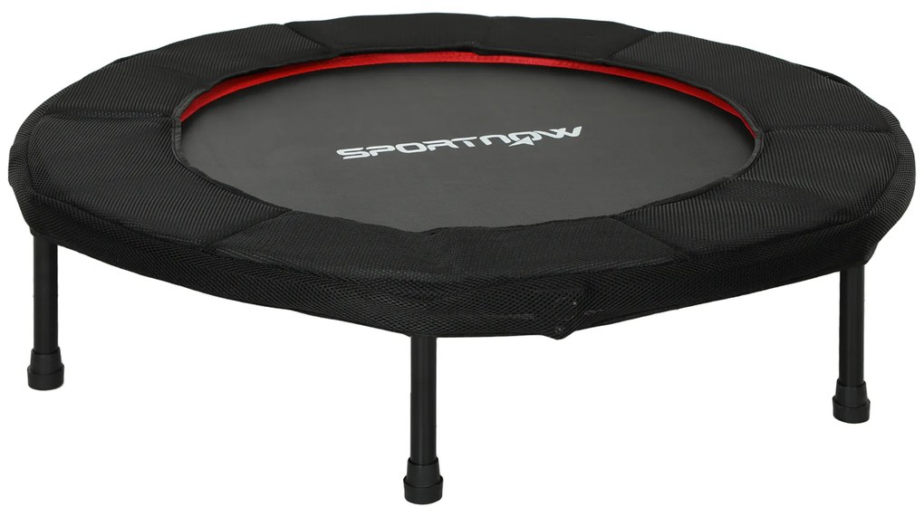 SPORTNOW Trampolim Fitness Ø102 cm Trampolim Fitness Dobrável com Estrutura de Aço Antiderrapante Ø102x22 cm Vermelho