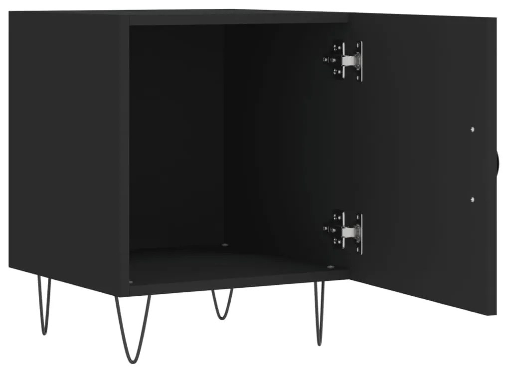 Mesa de cabeceira 2 pcs 40x40x50 cm derivados de madeira preto