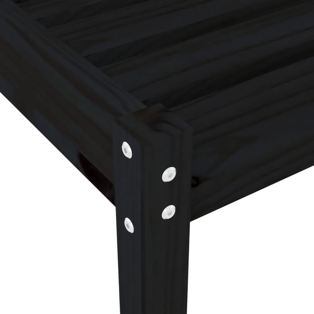 Conjunto de 2 Espreguiçadeiras - Preto - 199,5x60x74 cm - Pinho Maciço