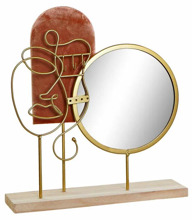 Figura Decorativa DKD Home Decor Espelho Metal (28 x 7 x 31 cm)