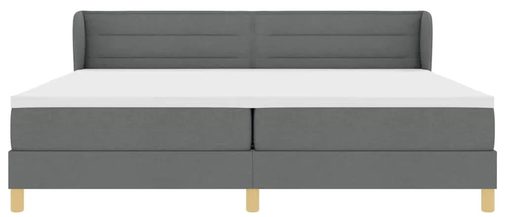 Cama Box Spring com Colchão Cinza Escuro 200x200 cm Tecido