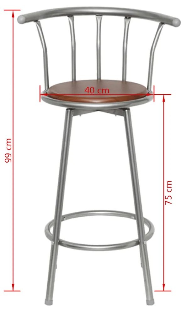 Bancos de bar 2 pcs castanho aço