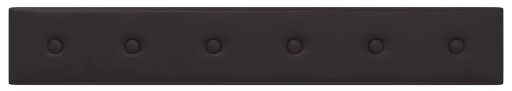Painel de parede 12 pcs 90x15 cm couro artificial 1,62 m² preto