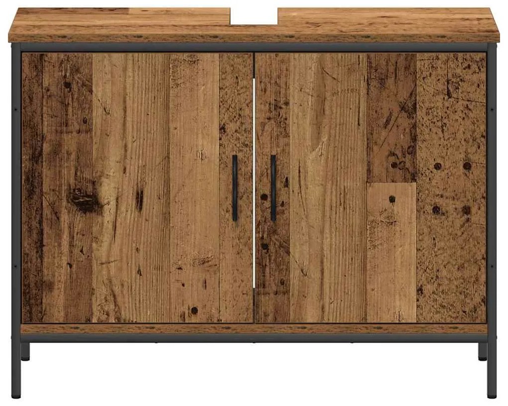 Conjunto de Móveis de Casa de Banho 4 Peças Madeira Antiga