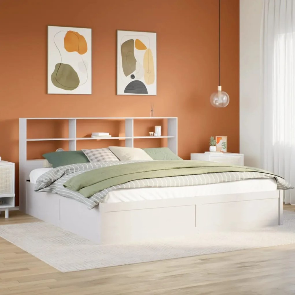 vidaXL Cama sem colchão 180x200 cm madeira de pinho maciça branco