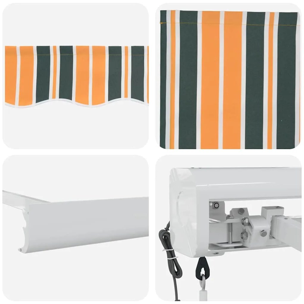 Toldo Retrátil Automático Verde e Amarelo 350x250 cm