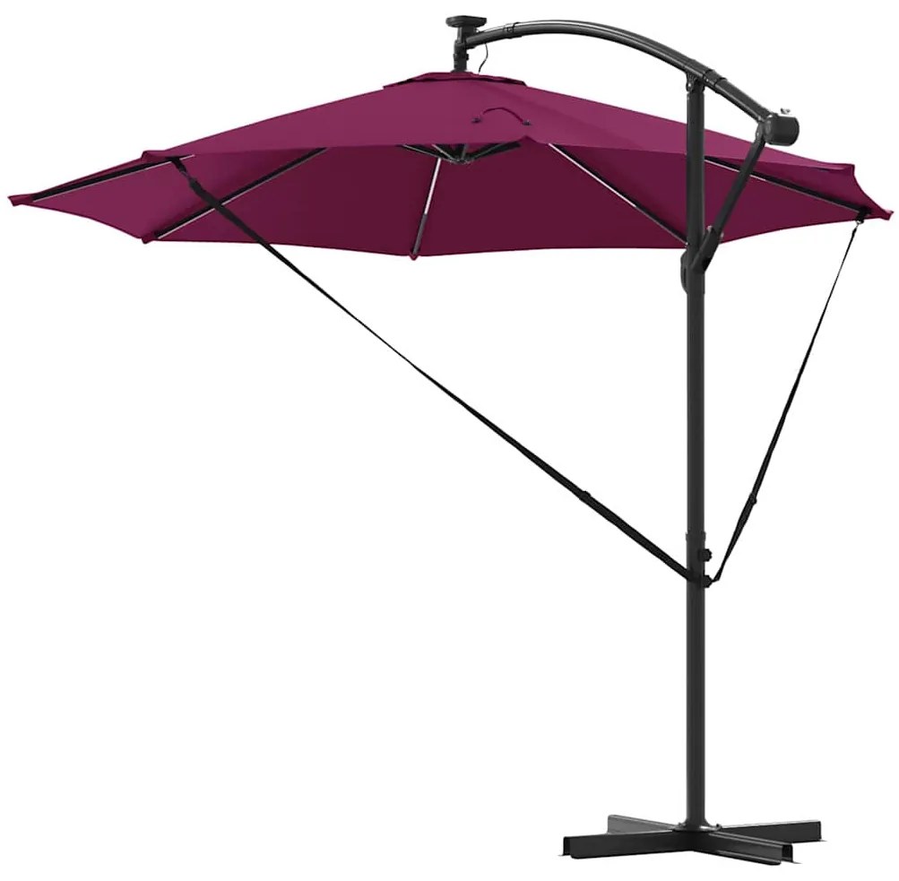 Guarda-sol de Bananeira Cantilever com bloqueio Vermelho bordô