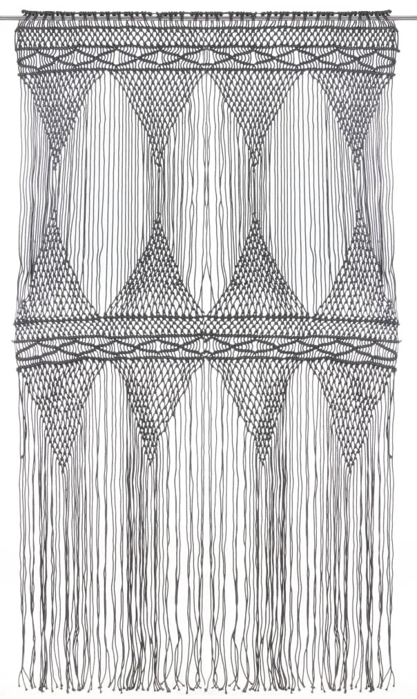 Cortina em macramé 140x240 cm algodão antracite