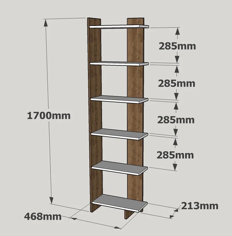 Estante Order – Branco e Nogal – 46,8 x 170 x 21,3 cm