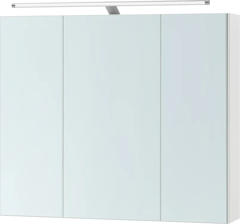 Armário casa banho com espelho 15 x 70 x 60 cm (P x L x A), armário suspenso com prateleiras ajustáveis, iluminação branco