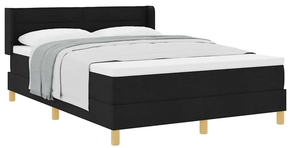 Cama Box Preto e Branco e Preto 160 x 200 cm tecido