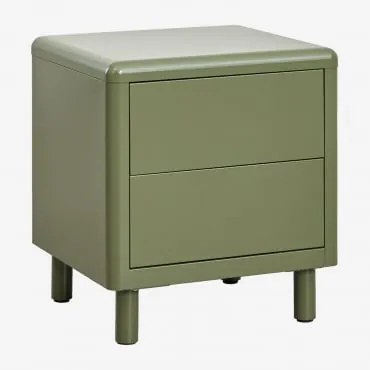 Mesa De Cabeceira 45x40 Cm Em Aço Michigan Verde Azeitona Intenso - Sklum