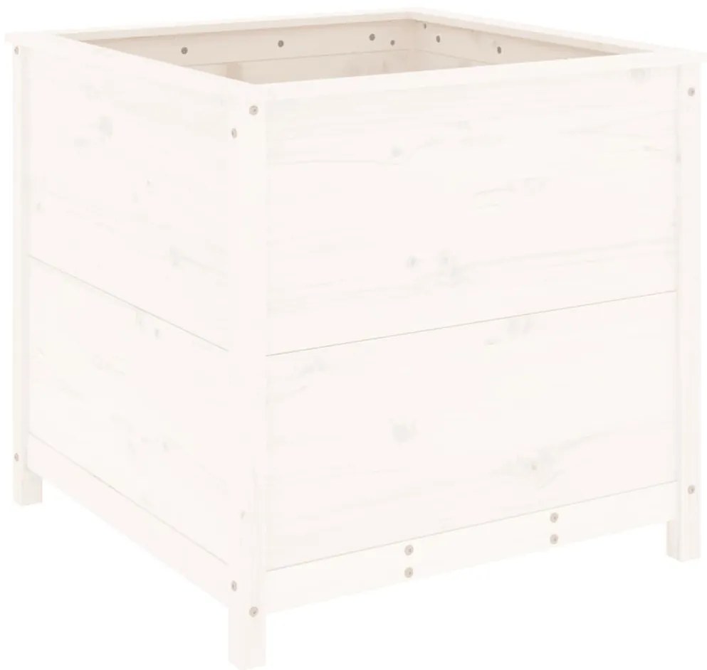 Vaso/floreira de jardim 82,5x82,5x78 cm pinho maciço branco