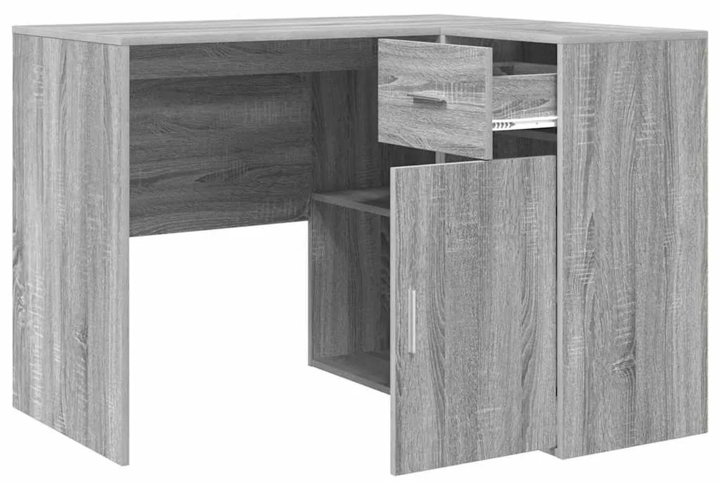 Mesa de Canto Cinza Sonoma 102x88x75 cm Madeira Engenharia