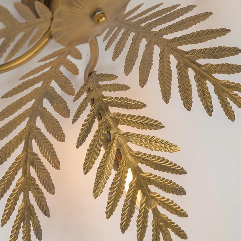 Candeeiro de teto vintage dourado 70 cm 5 luzes - Botanica