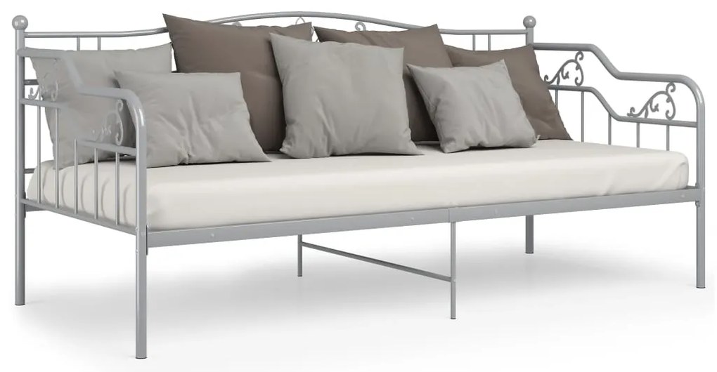 Sofá-cama 90x200 cm metal cinzento