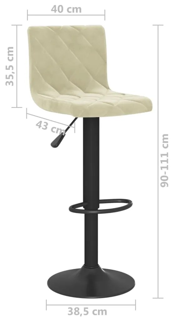 Bancos de bar 2 pcs veludo creme