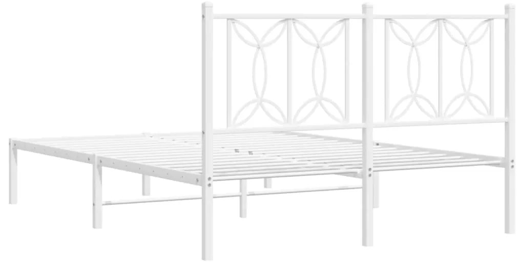 Estrutura de cama com cabeceira 140x200 cm metal branco